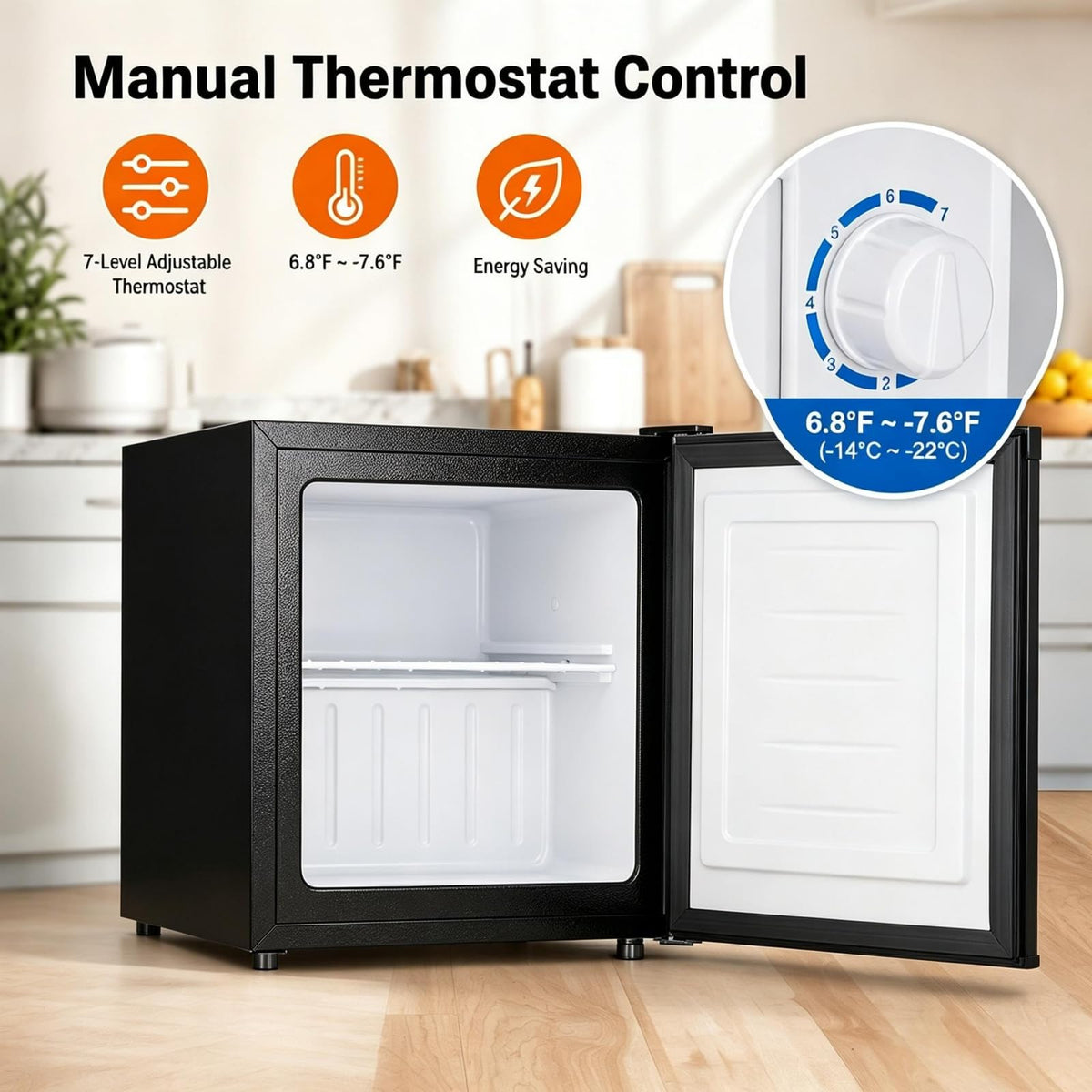 Kismile 1.1 Cu.ft Upright Mini Freezer for Dorms Apartment, Stainless Steel
