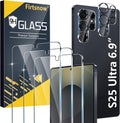 firtstnow 3 Pack for Samsung Galaxy S25 Ultra Screen Protector Tempered Glass + 3 Pack Camera Lens Protector, Military Grade Shatterproof, 9H Hardness, Fingerprint Unlock,Case Friendly 6.9 Inch