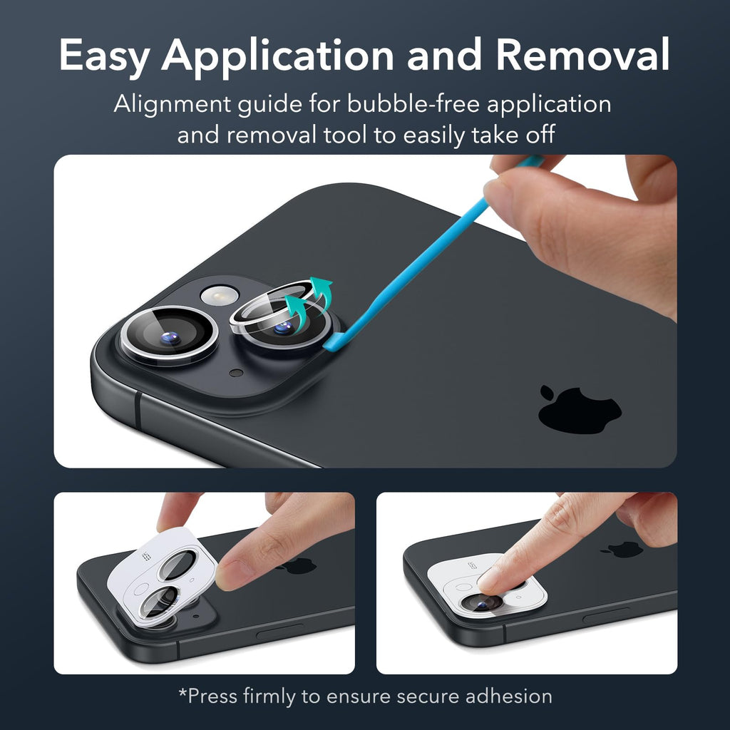 ESR for iPhone Duo Camera Lens Protector, 2 Pack, Black