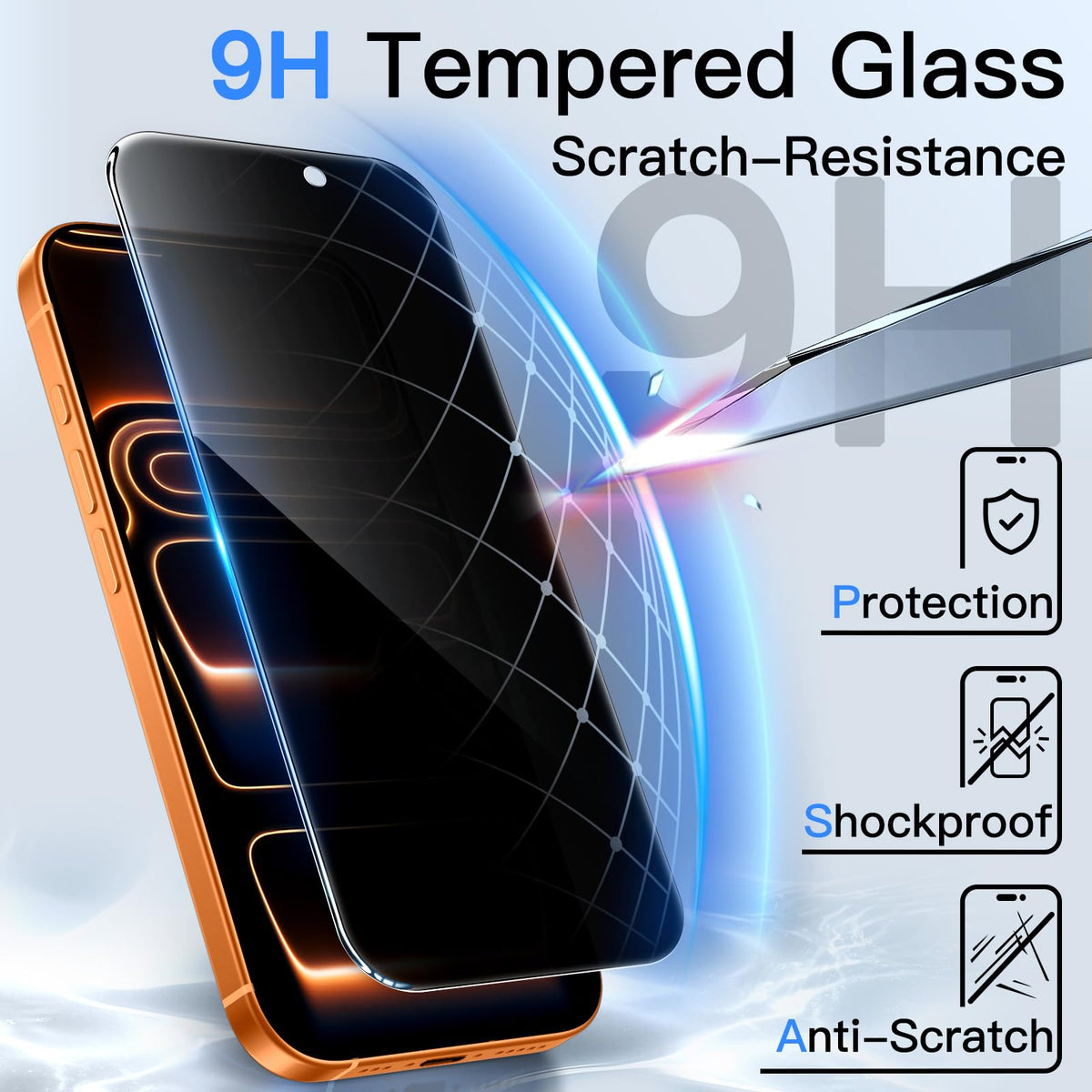JETech Privacy Screen Protector for iPhone 18 Pro, 2-Pack