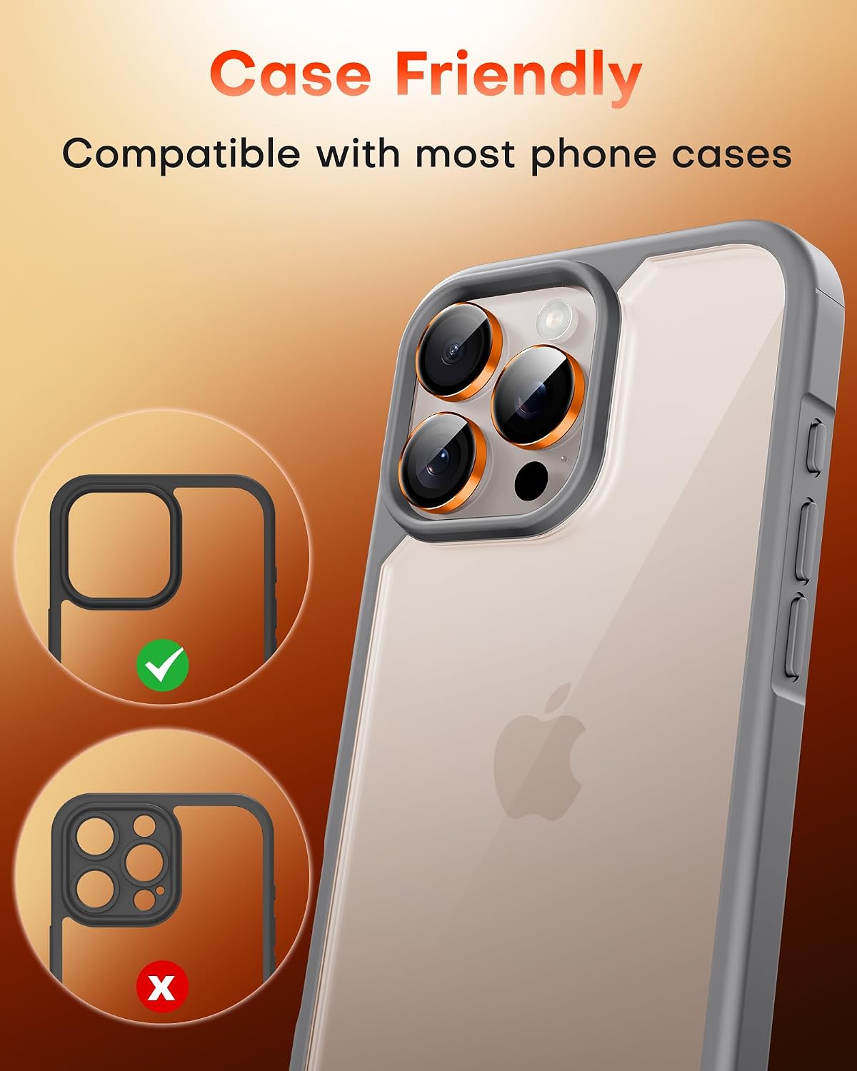 TOCOL for iPhone 15 Pro Max Camera Lens Protector/iPhone 15 Pro Camera Lens Protector Tempered Glass HD Individual Scratch Resistant Cover Accessories Case Friendly 2 Pack（Light Blue）