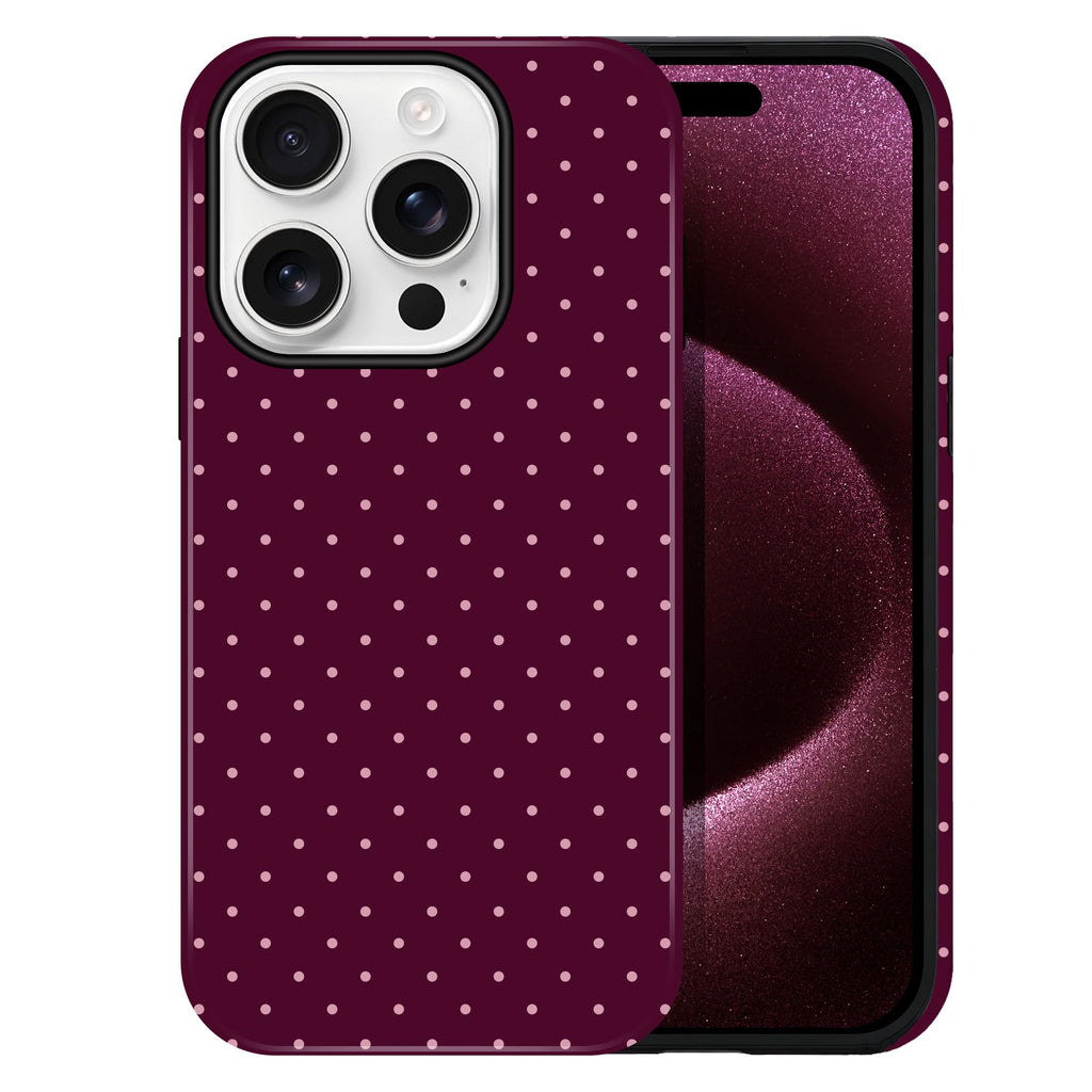 Polka Dot Pattern Phone Case for iPhone 16 Pro Max 6.9", Navy