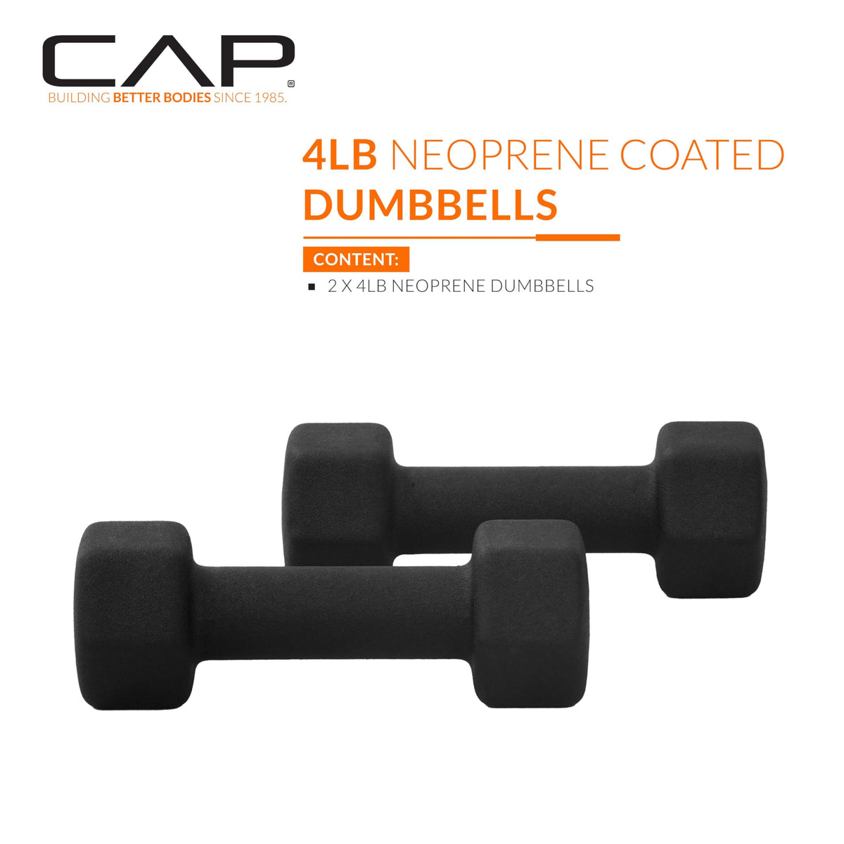 CAP Neoprene Dumbbell Pairs & Sets, Non-Slip Grip, Hex Design
