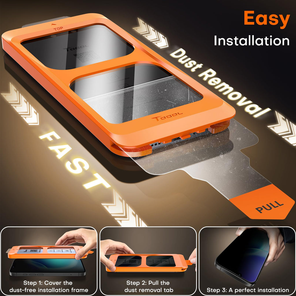 TOCOL for iPhone 17 Pro Max Screen Protector, Easy Installation