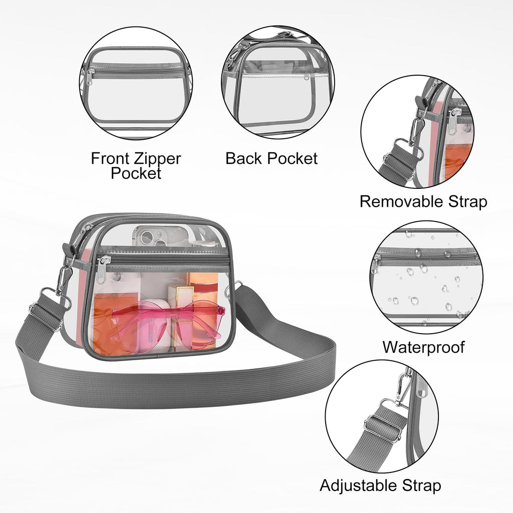 USPECLARE Clear Bag for Stadium Events Clear Sports Fan Handbags Purses