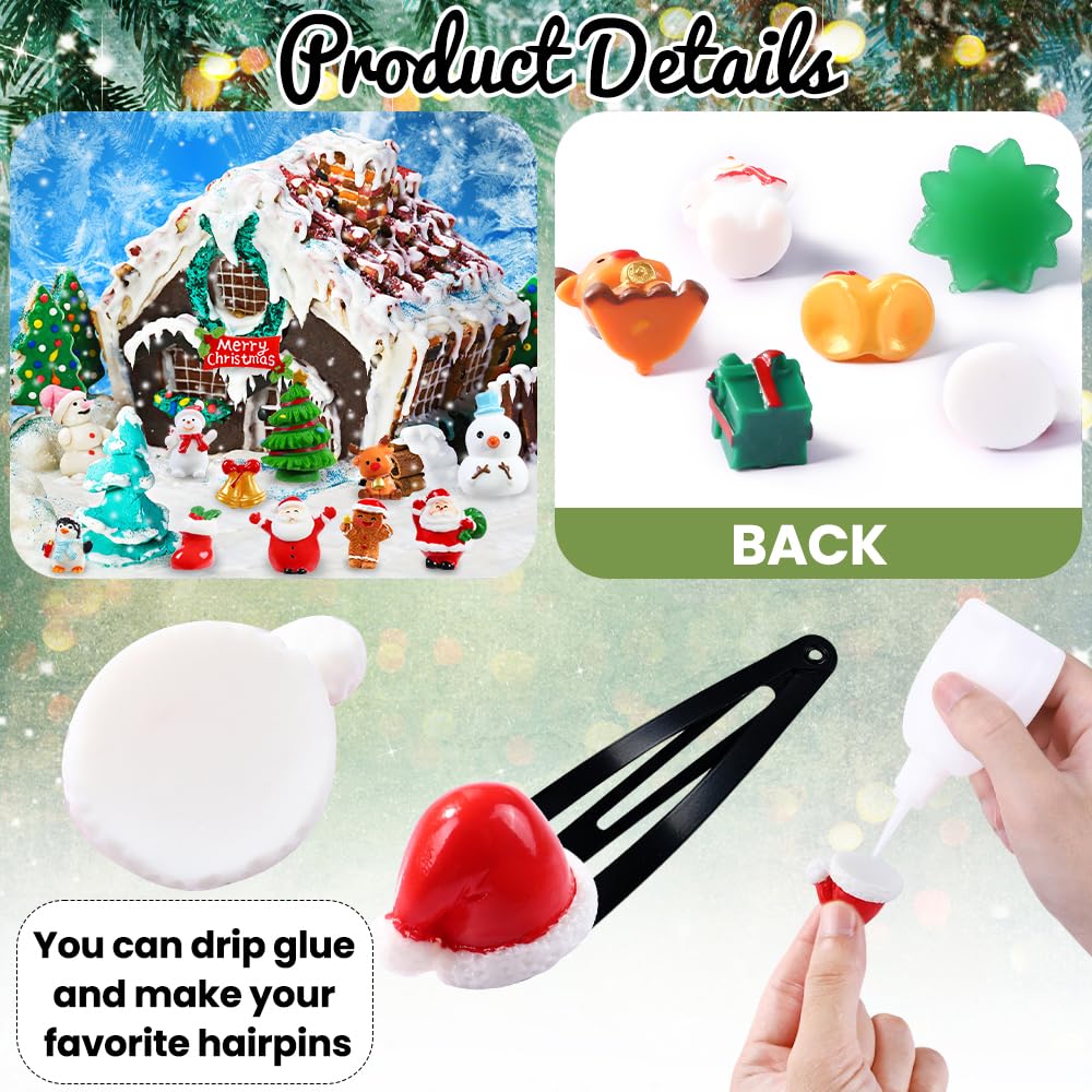 DIYDEC 40PCS Christmas Mini Ducks Figures Toys Miniature Resin Animal Decor