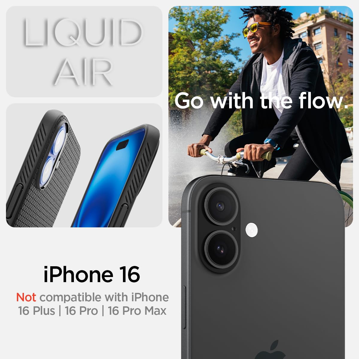 Spigen Liquid Air Designed for iPhone 13 Pro Max Case (2021) - Matte Black