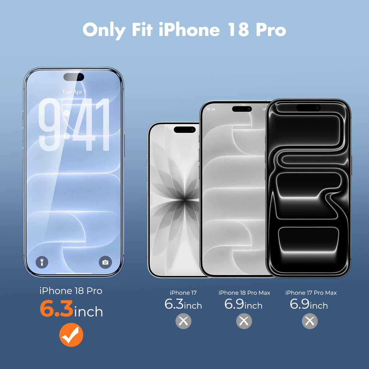 UNBREAKcable 3-Pack Screen Protector for iPhone 16 Pro Max, Full Coverage