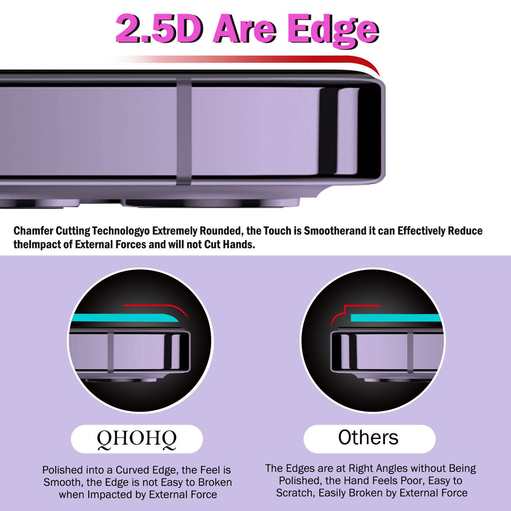 QHOHQ for iPhone 18 Pro Screen Protector, 9H+ Tempered Glass, 3+3 Pack