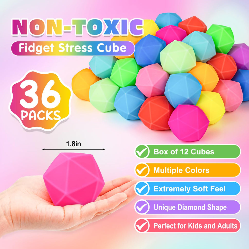 VISCOO 12 Pack Slow Rising Stress Cube, Stress Balls Fidget Squishy Toys