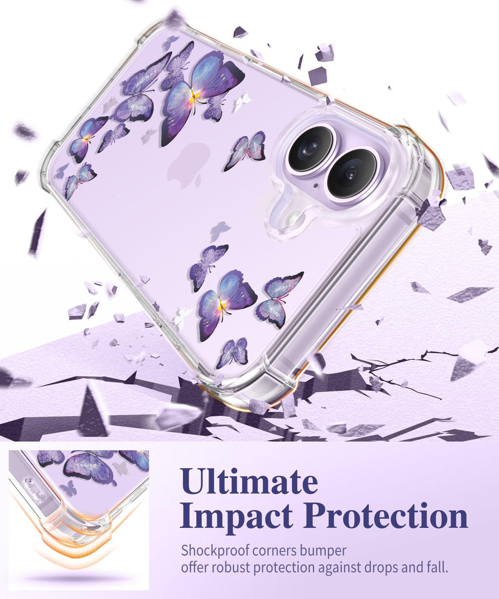 GVIEWIN for iPhone 18 Pro Max Case/17 Pro Max Case Floral Clear Slim Women
