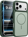 FNTCASE for iPhone 18 Pro Max Case/17 Pro Max Case: Green Fit for MagSafe