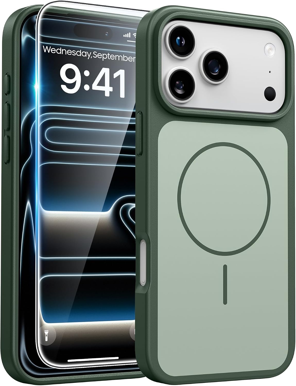 FNTCASE for iPhone 18 Pro Max Case/17 Pro Max Case: Green Fit for MagSafe