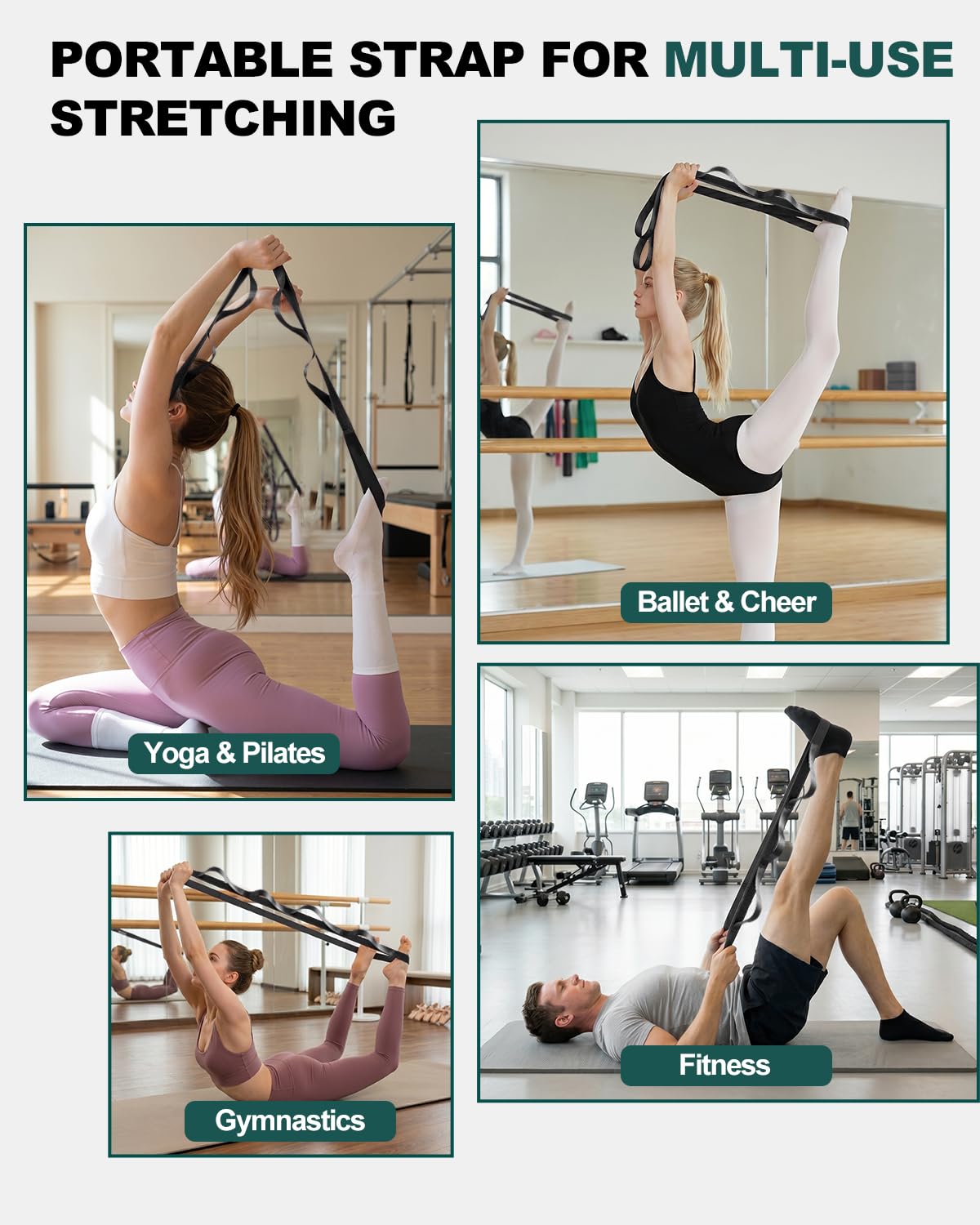 Trideer Stretching Strap with Loops, Yoga Strap, Stretch Bands for Exercise