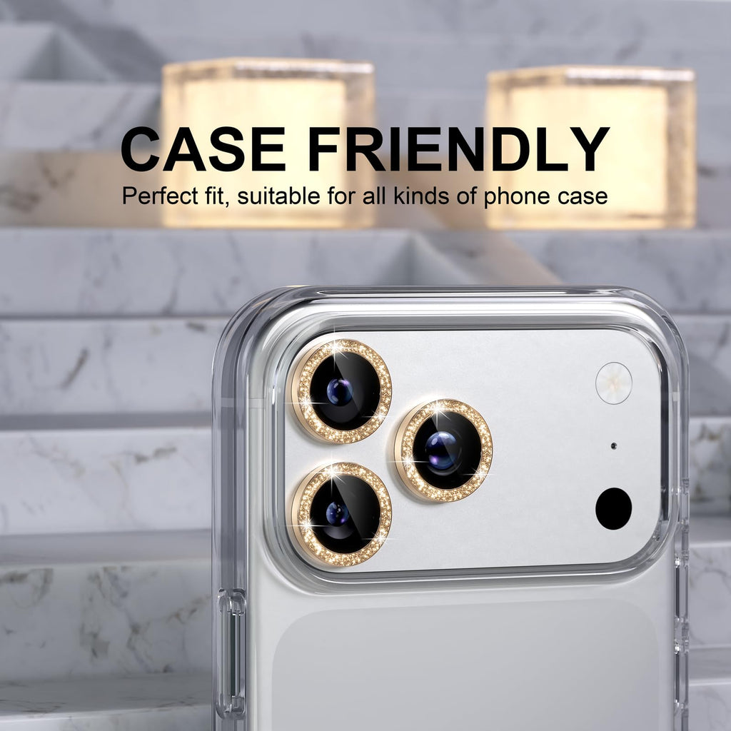 Choiche for iPhone 18 Pro/Pro Max Camera Lens Protector, Glitter Burgundy