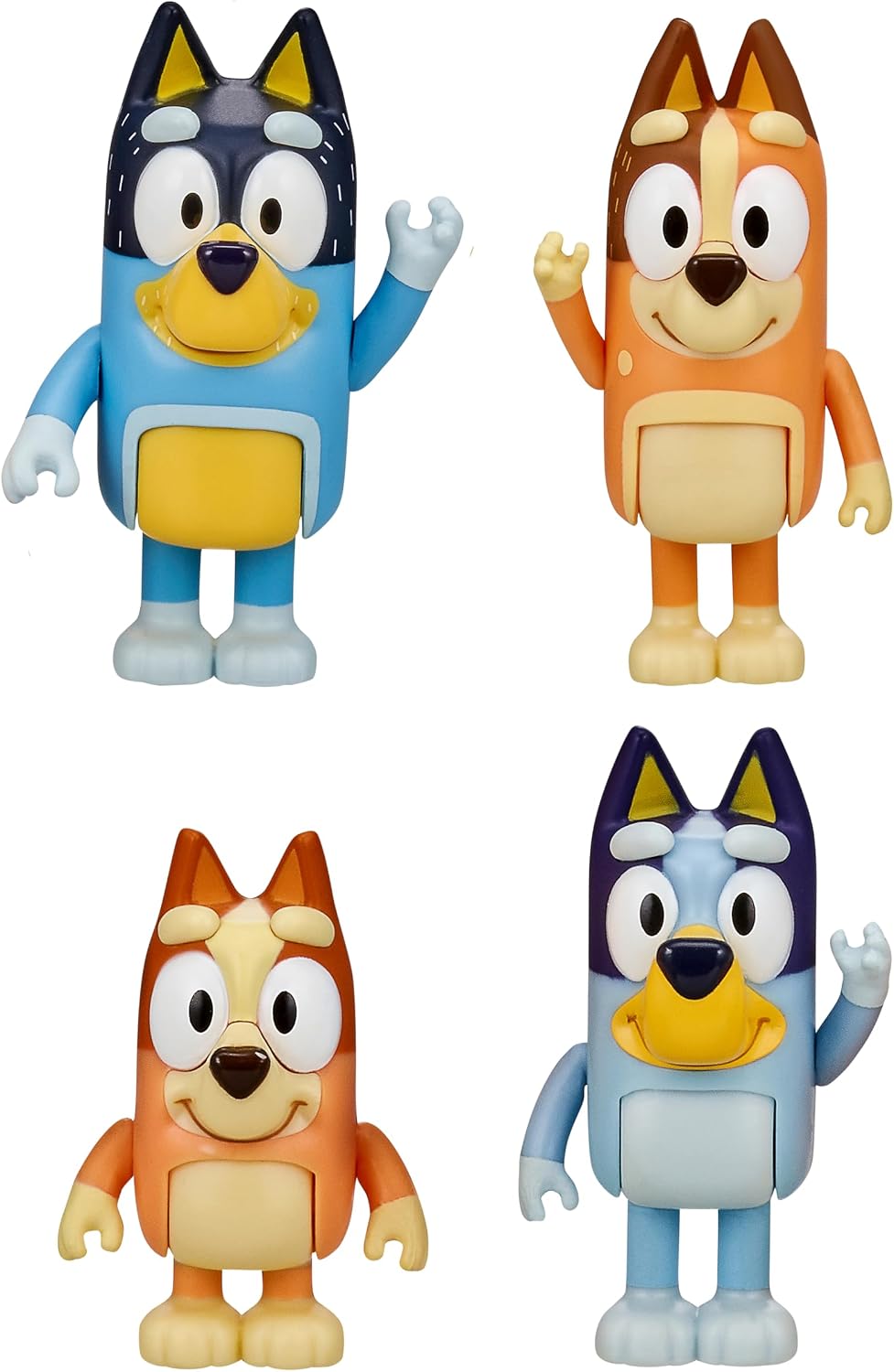 Bluey Family Figure 4-Pack, Poseable Toys with Bingo & Bandit