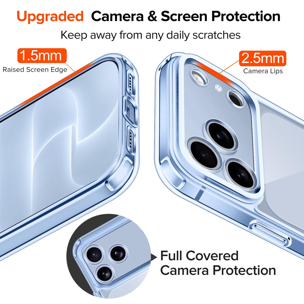 ivoler 3-in-1 Case for iPhone 16 Plus 6.7 inch, Clear