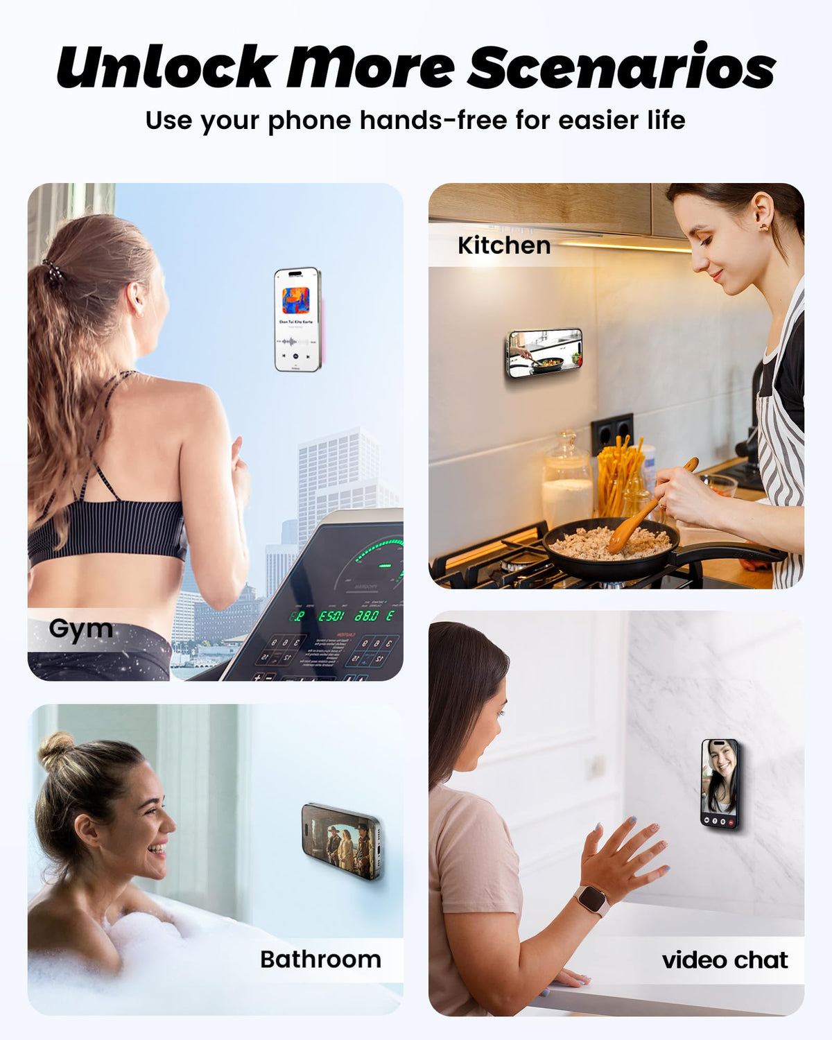 amBand Magnetic Sticky Phone Suction Grip for MagSafe, Removable for Wireless Charging, Durable Magnet Silicone Portable Mount Stand for iPhone 18 17 16 15 14 13 Series, Hands-Free Video/Selfie, Black