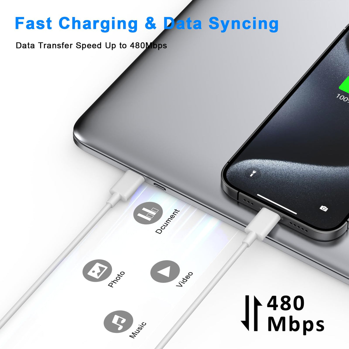 iPhone 18 17 16 15 Charger Fast Charging 10FT 20W USB C Charger Block Cable