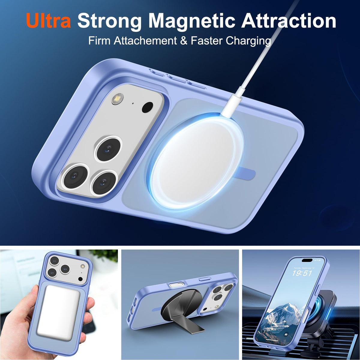 SUPFINE Magnetic for iPhone 18 Pro Max/17 Pro Max Case Dark Blue