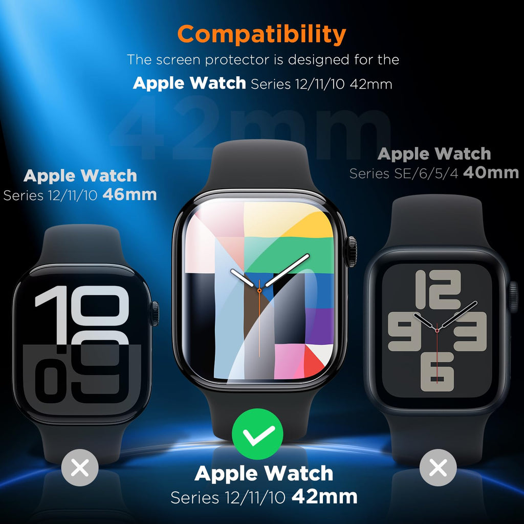 LK 6Pcs for Apple Watch Series 12/Series 11/Series 10 46mm Screen Protector