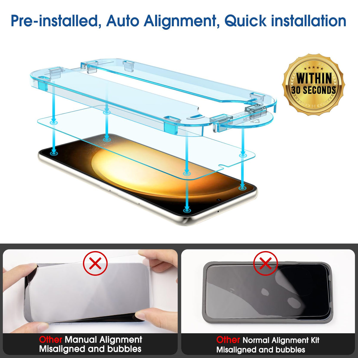 amFilm OneTouch for Samsung Galaxy S24 Ultra Screen Protector TemperedGlass