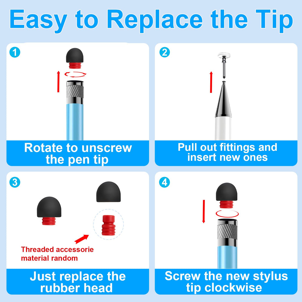 Bopomofo Stylus(5 Pcs),2-in-1 Stylus Pen for Touchscreen,Capacitive Stylus