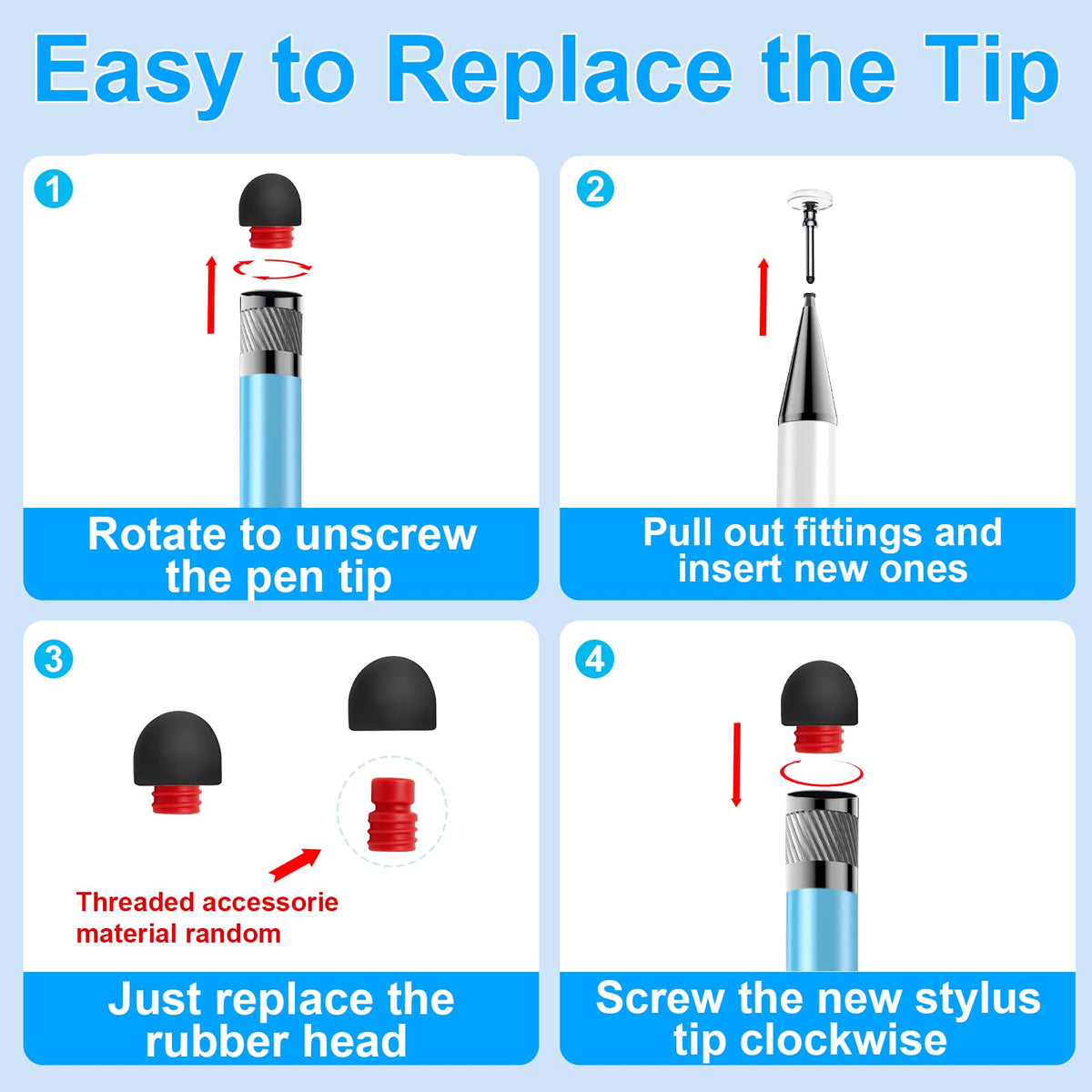 Bopomofo Stylus(5 Pcs),2-in-1 Stylus Pen for Touchscreen,Capacitive Stylus
