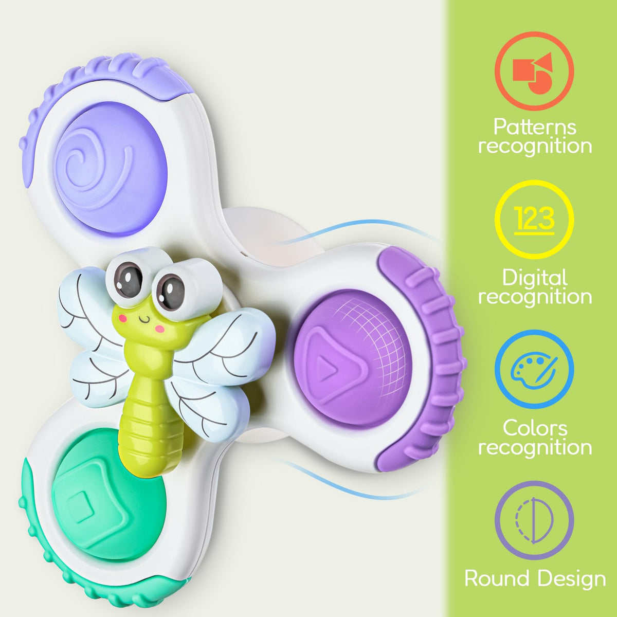 ALASOU Pop Suction Cup Spinner Airplane Travel Toys for 1 Year Old Boy Girl