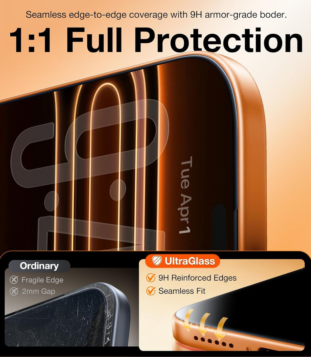 UltraGlass TOP 9H+ Armor for iPhone 17 Pro Privacy Screen Protector, 2 Pack