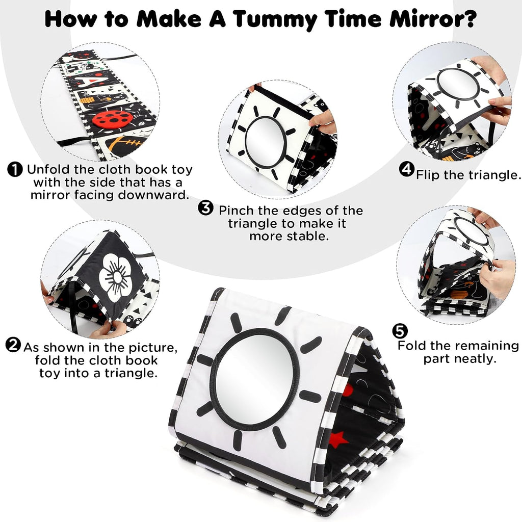 URMYWO Black and White Baby Toy, Tummy Time High Contrast Newborn Toys