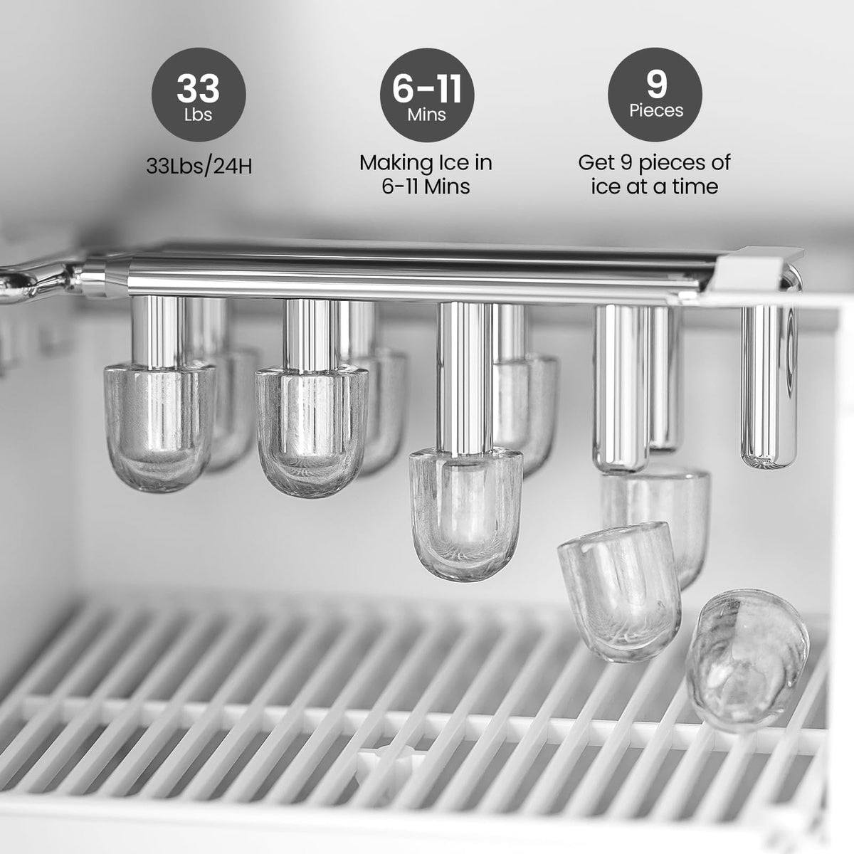 Kismile Water Dispenser with Ice Maker, 3 in 1 Water Cooler, Top Loading