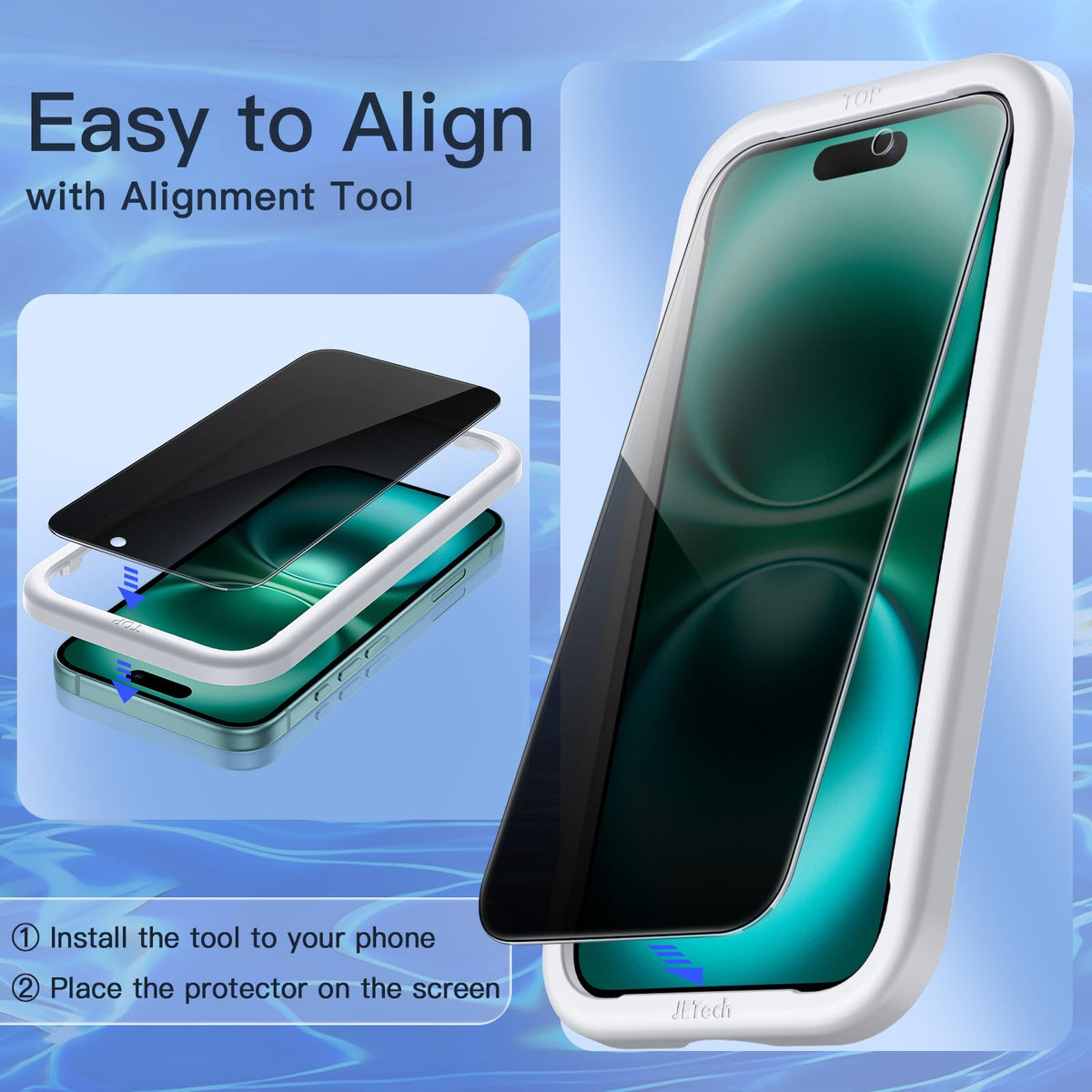 JETech Privacy Screen Protector for iPhone 18 Pro, 2-Pack