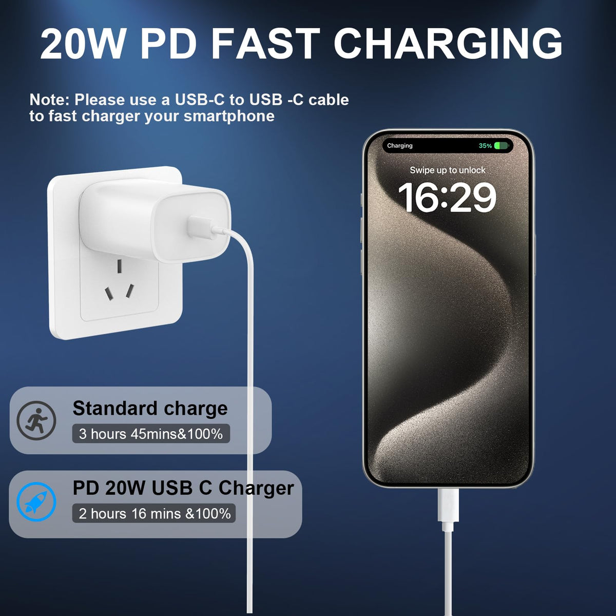 iPhone 18 17 16 15 Charger Fast Charging Type C Chargers USB C Cable 10FT