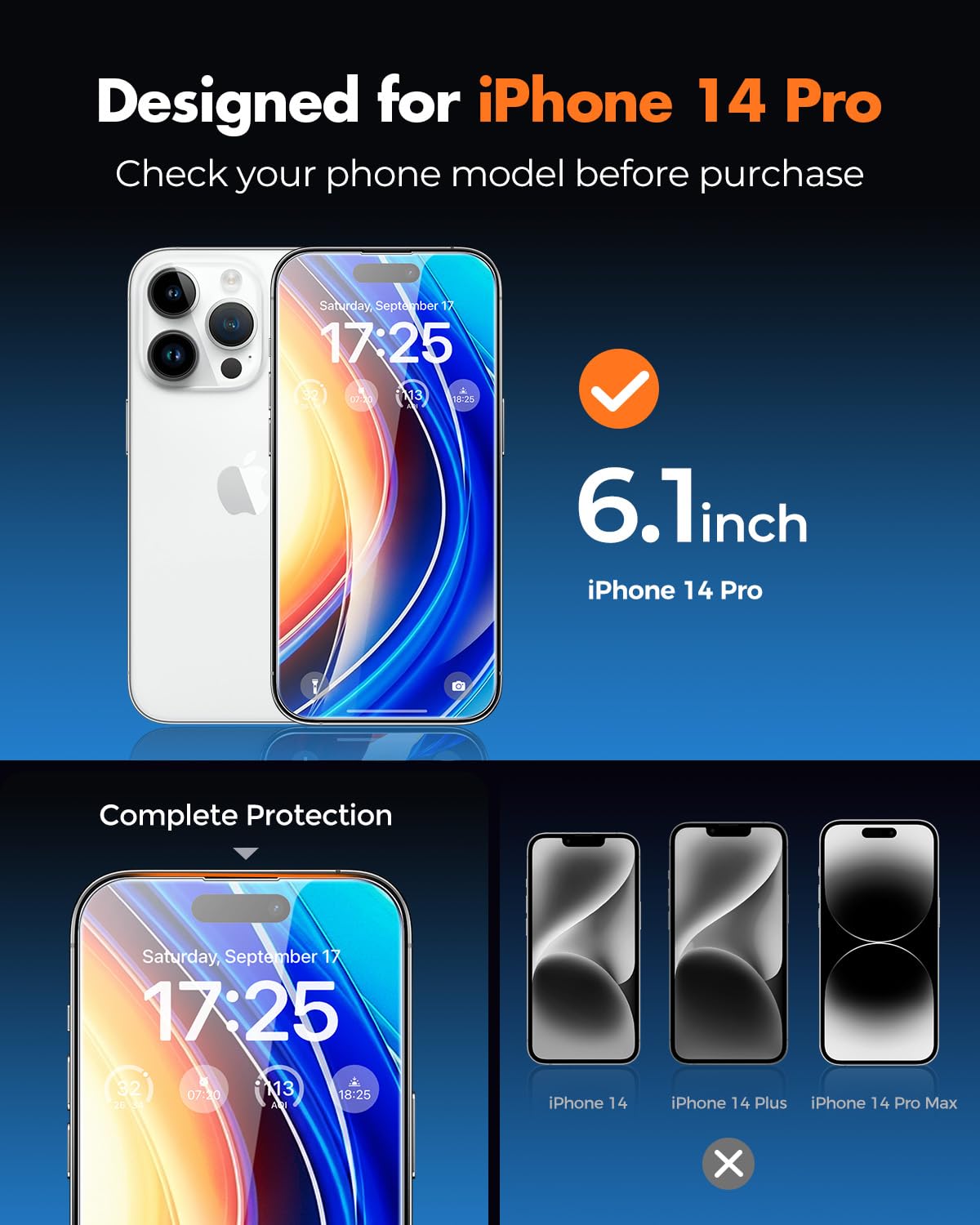 UNBREAKcable 2-Pack Screen Protector for iPhone 17 Pro Tempered Glass