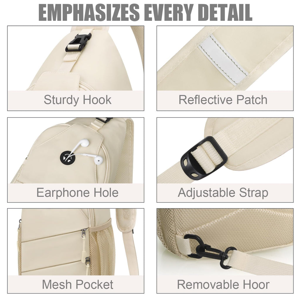 Pritent Crossbody Bags for Women Men Trendy Sling Bag Backpack Casual Chest Bag with Convertible Shoulder Strap