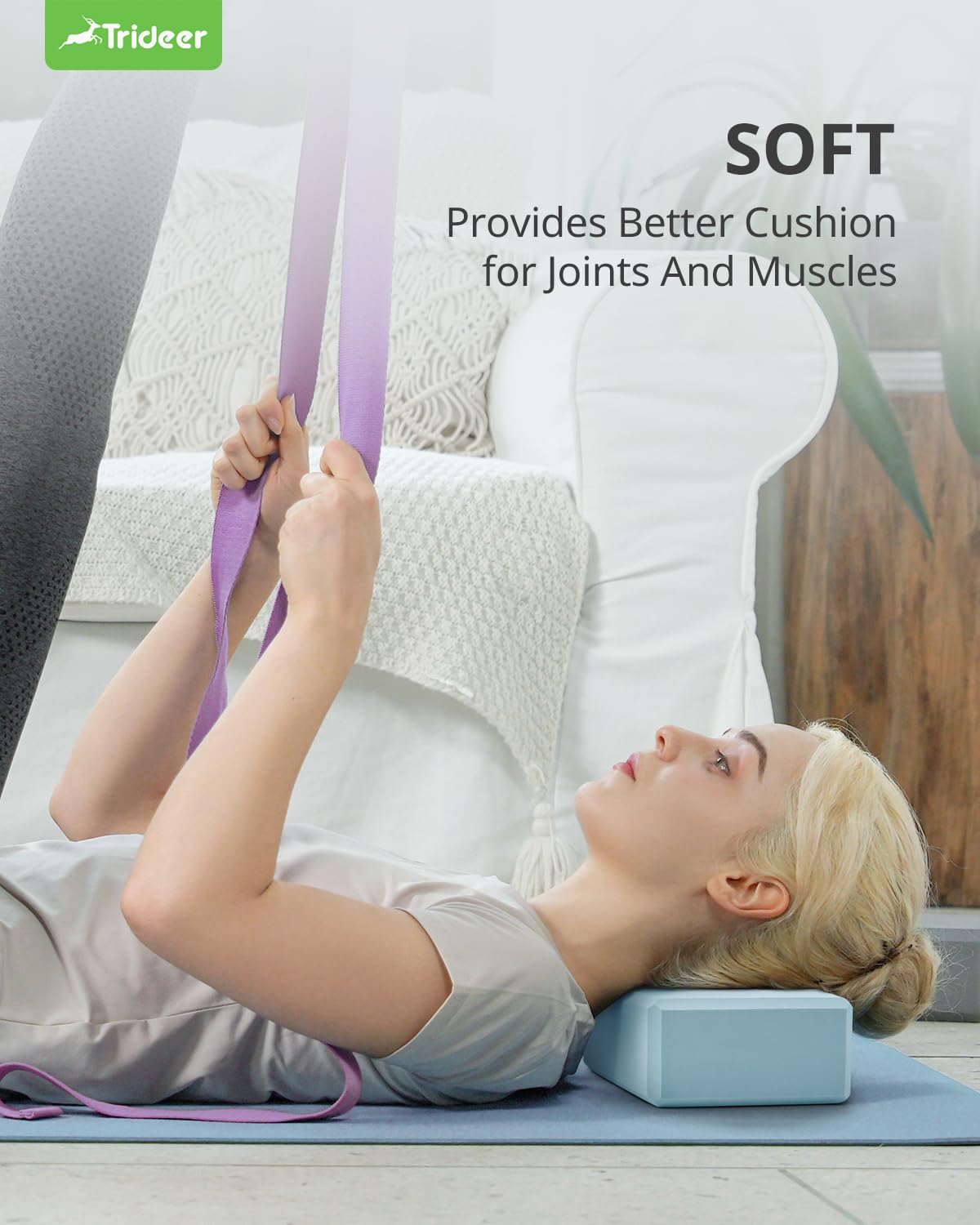 Yoga Blocks 2 Pack with Supportive Non-Slip Foam for Yoga Pilate Stretching