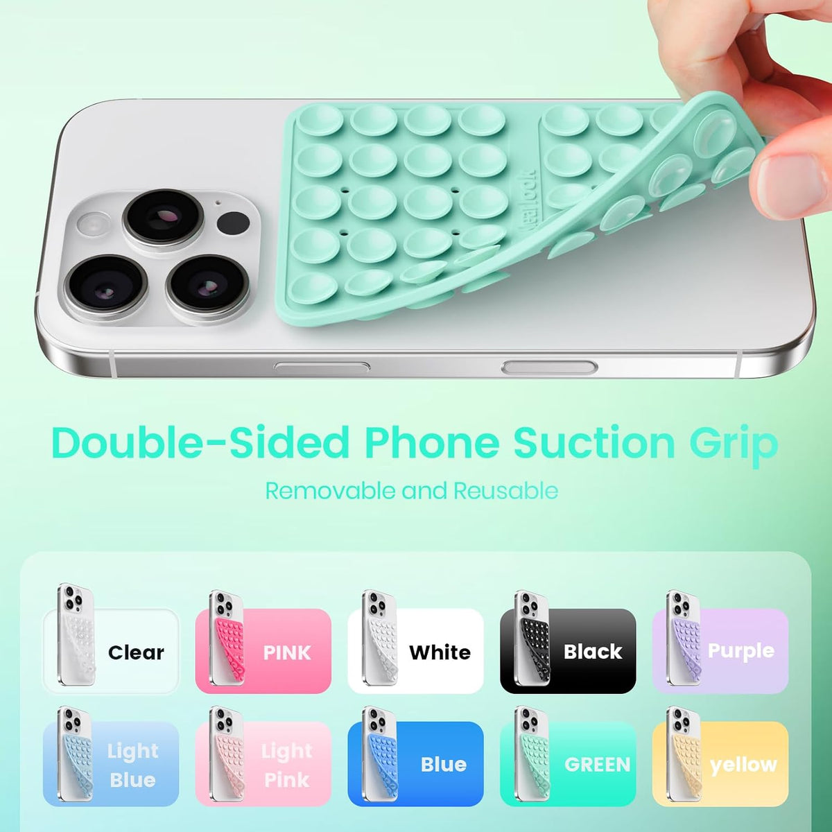 Klearlook 4PCS Silicone Double Sided Suction Cup Phone Case, Combination C