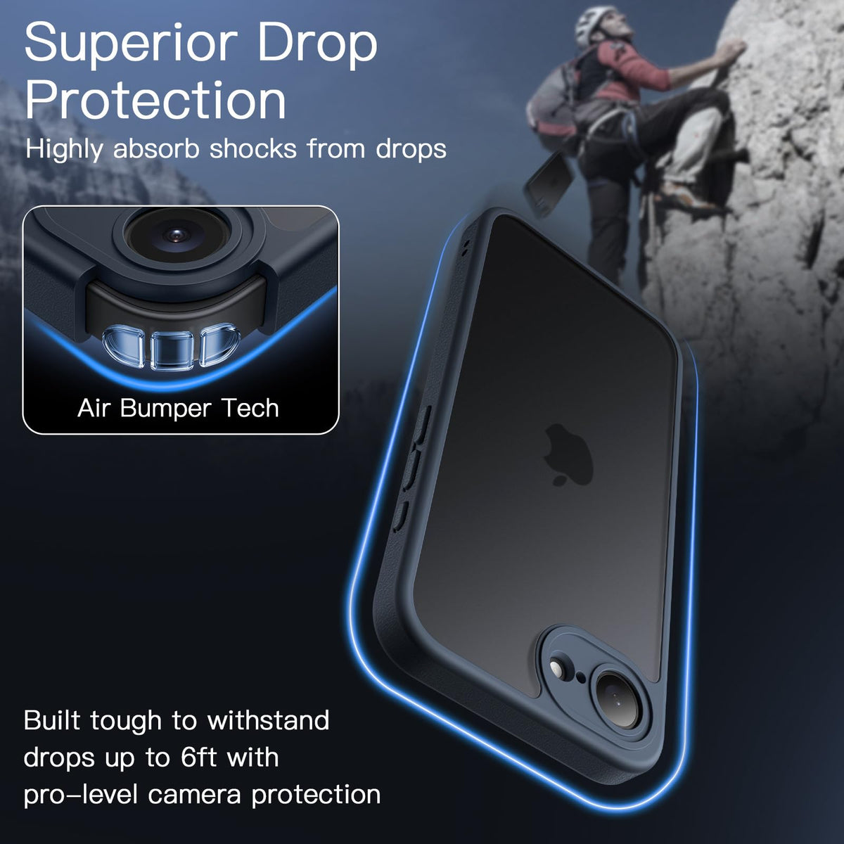 JETech Matte Case for iPhone Air, Black