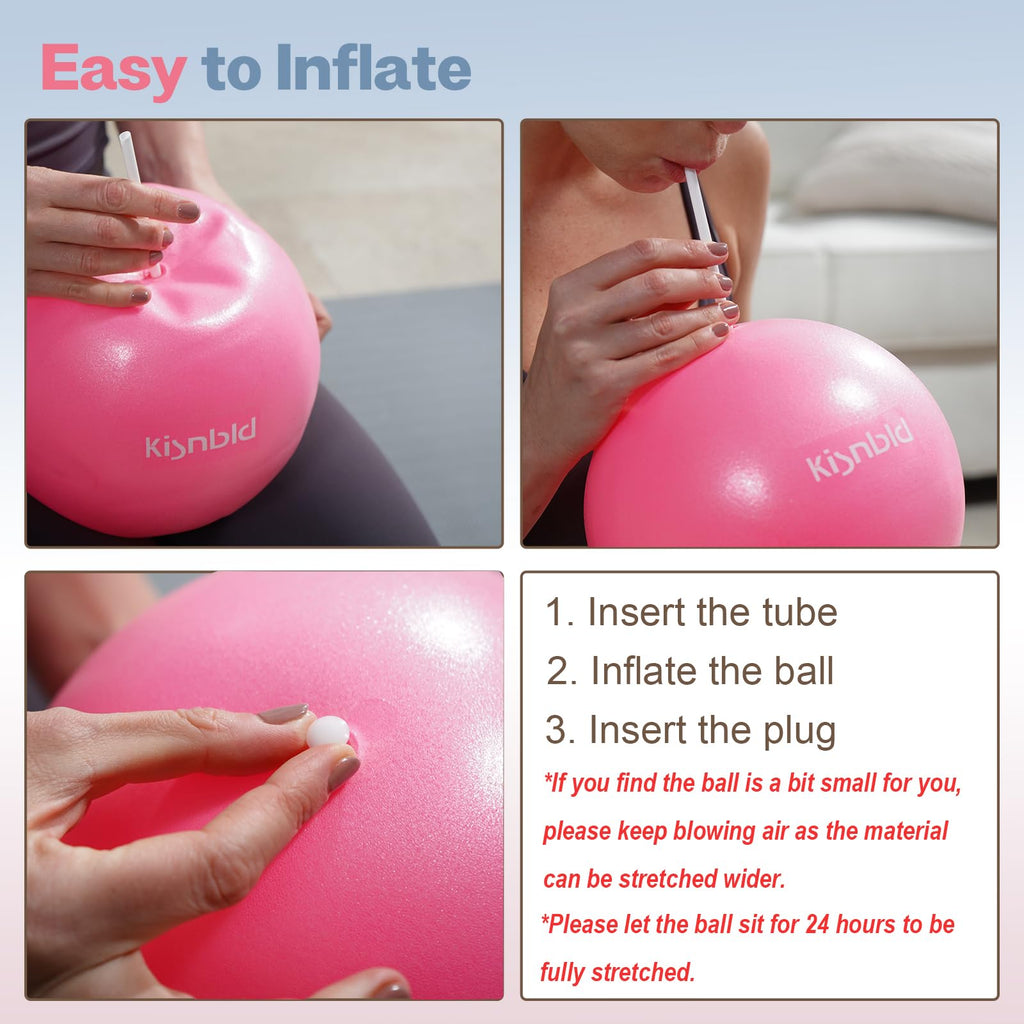 kisnbld 9 Inch Pilates Ball, Small Exercise Ball for Core &Physical Therapy