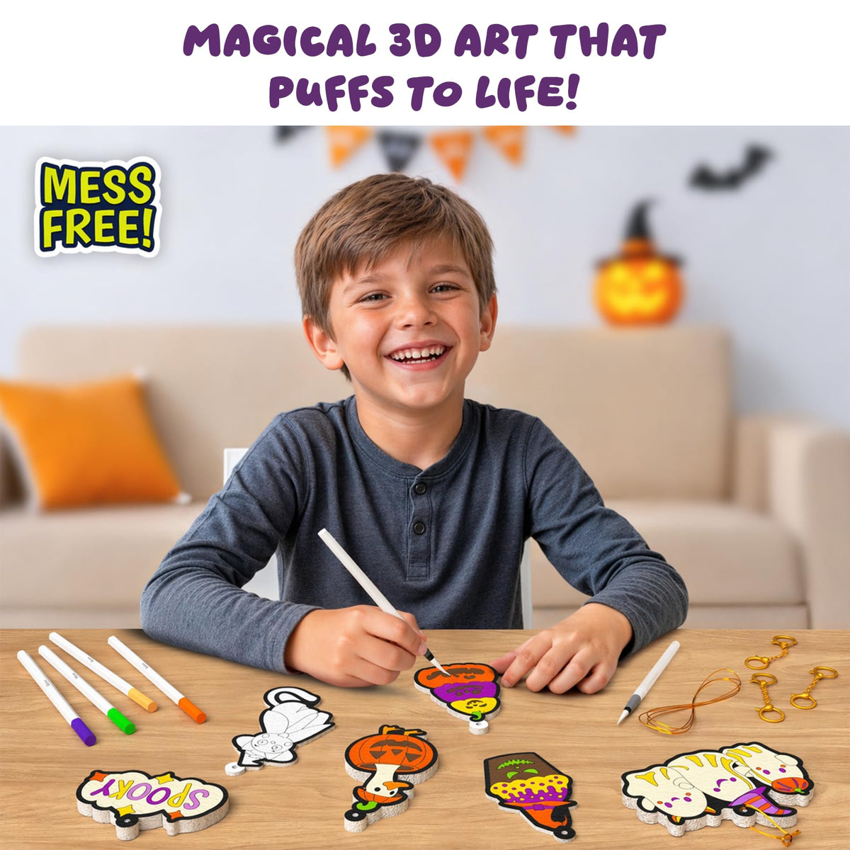 Skillmatics Aqua Puffs Unicorns, Art & Craft Gift for Kids, Paint by Number