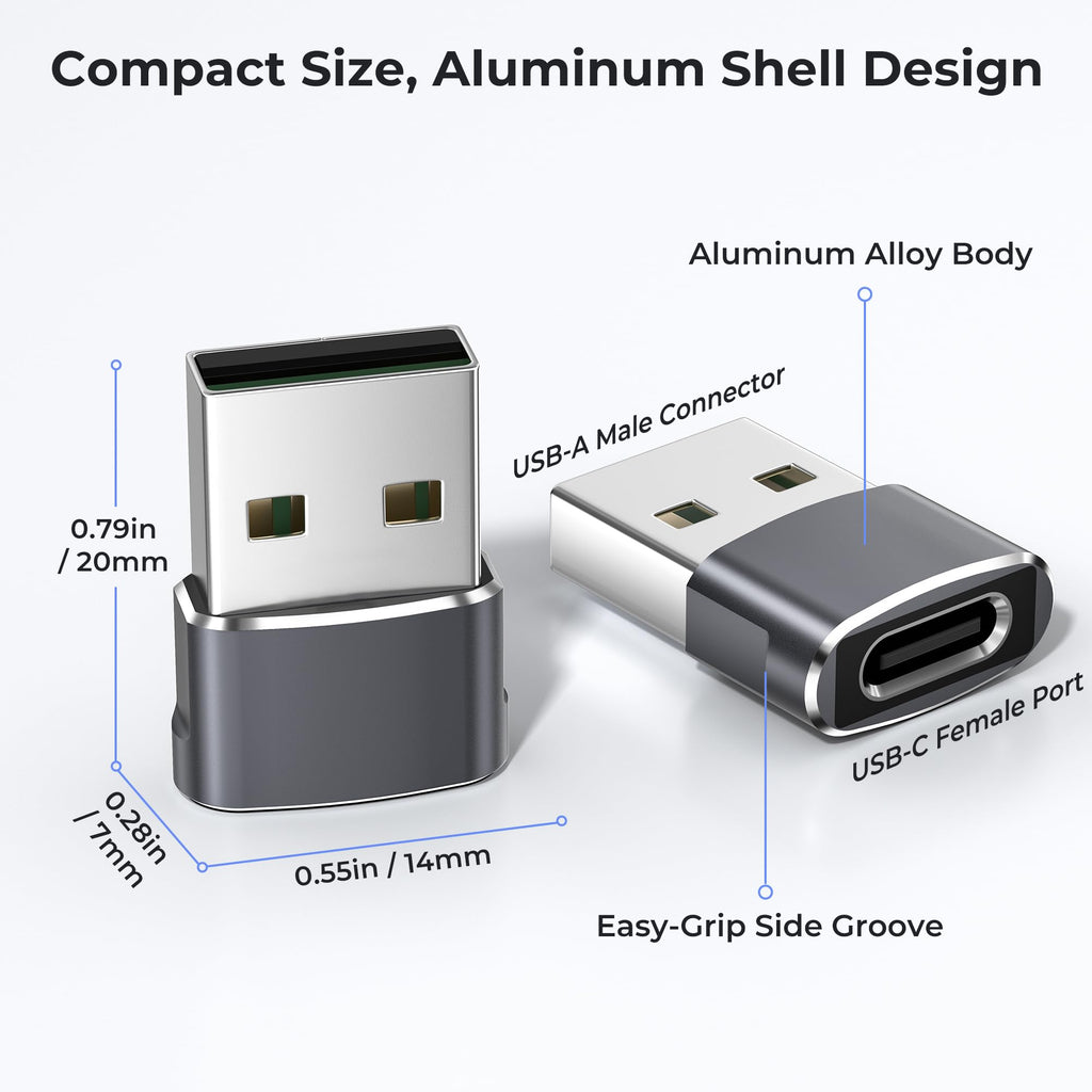 Basesailor USB C Female to USBA Male Adapter,Type C Charger Cable Connector