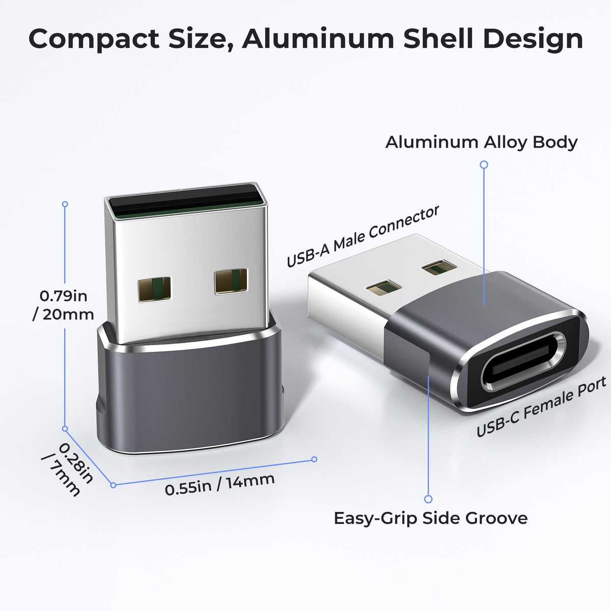 Basesailor USB C Female to USBA Male Adapter,Type C Charger Cable Connector