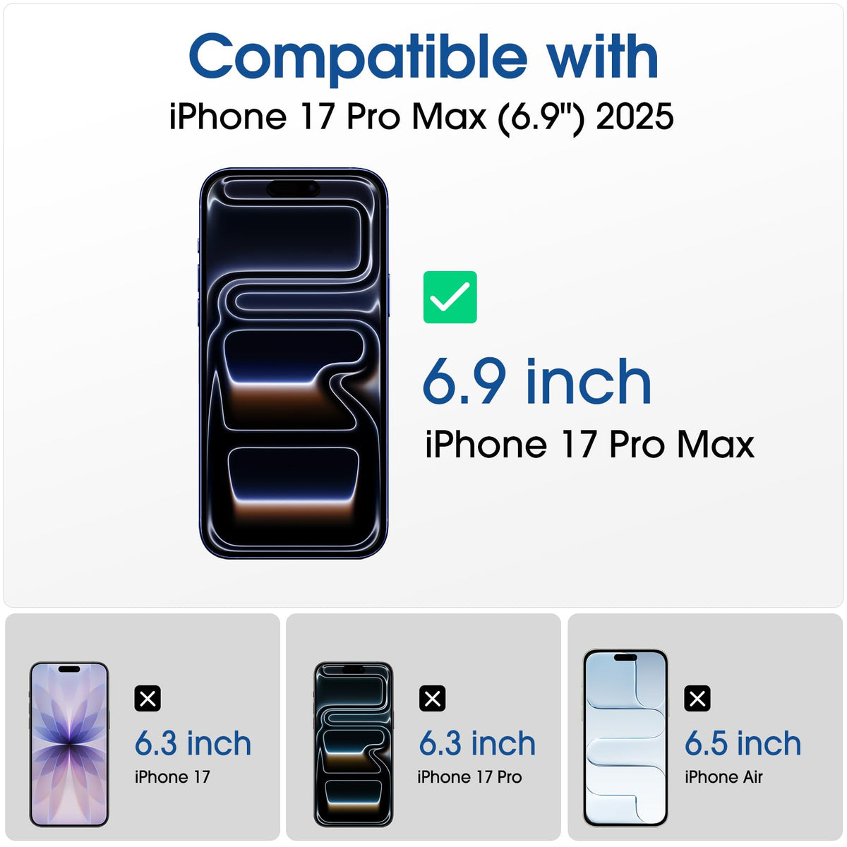 amFilm OneTouch for iPhone 18 Pro Max 6.9'' Screen Protector Tempered Glass