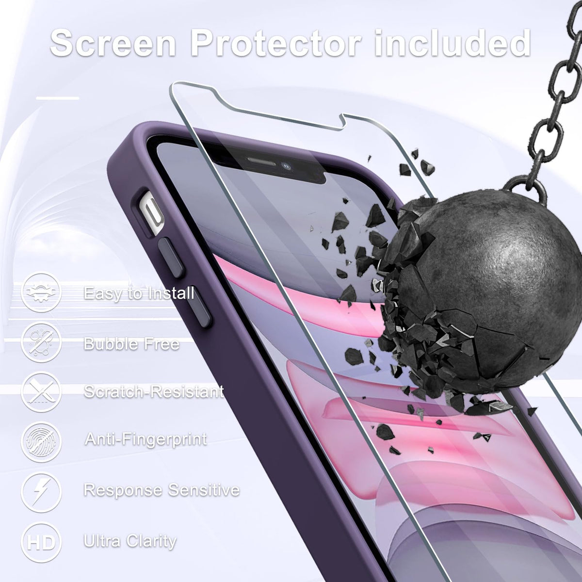 YENAPOON for iPhone 14 Case, iPhone 13 Case, Matte Magnetic Case, Black