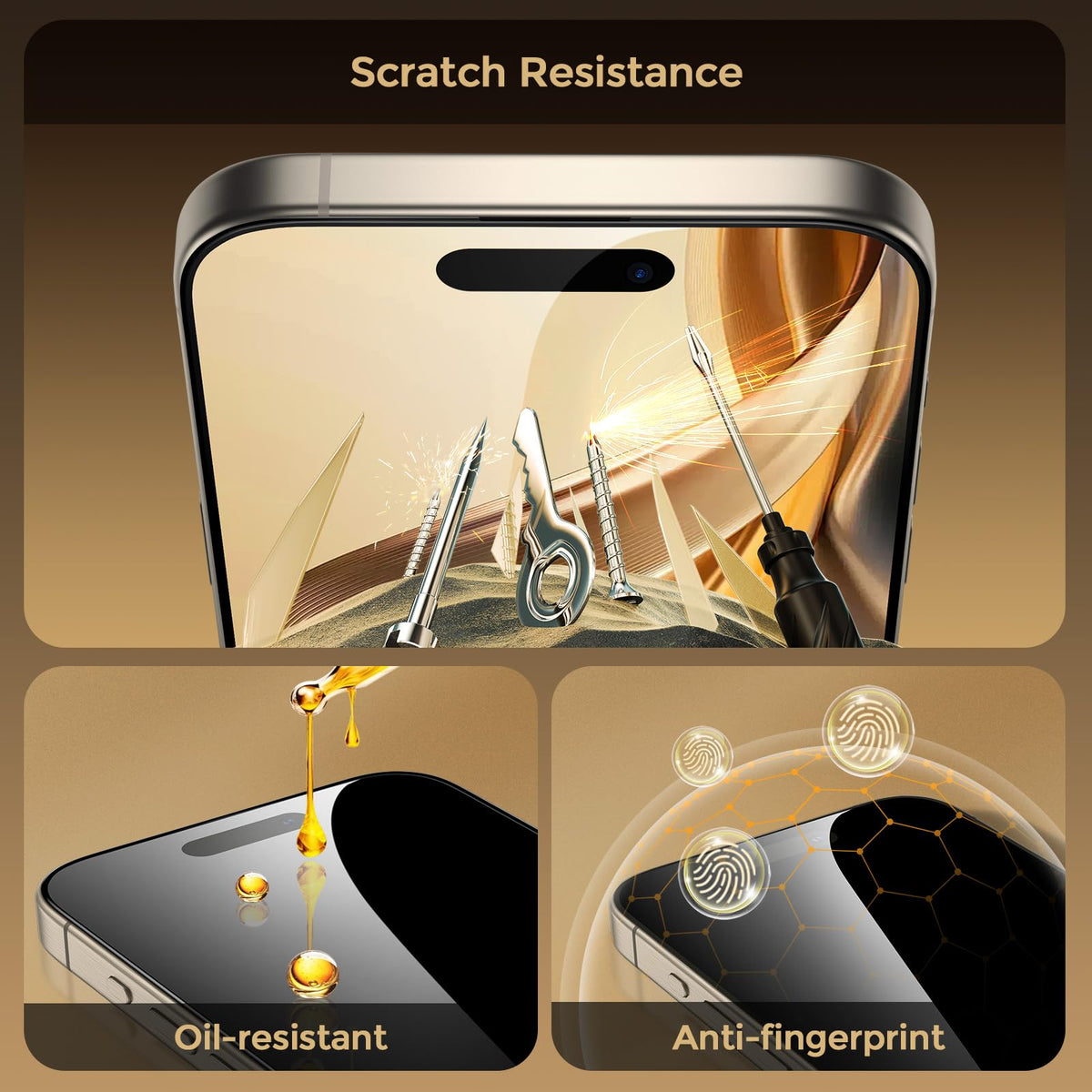 UNBREAKcable Privacy Screen Protector for iPhone 16 Pro Max, Full Coverage