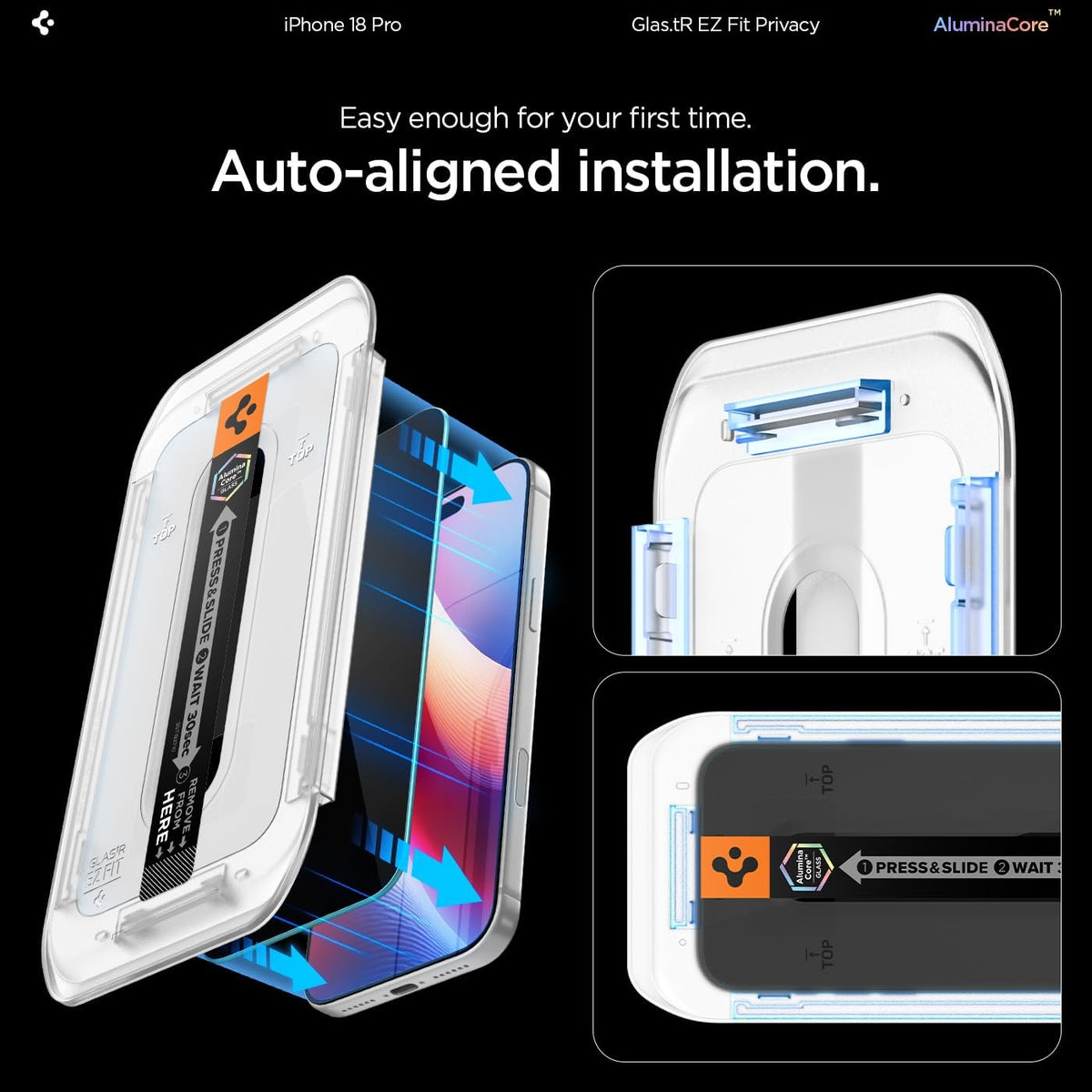 Spigen Privacy Screen Protector for iPhone 17 Pro Max, 16 Pro Max