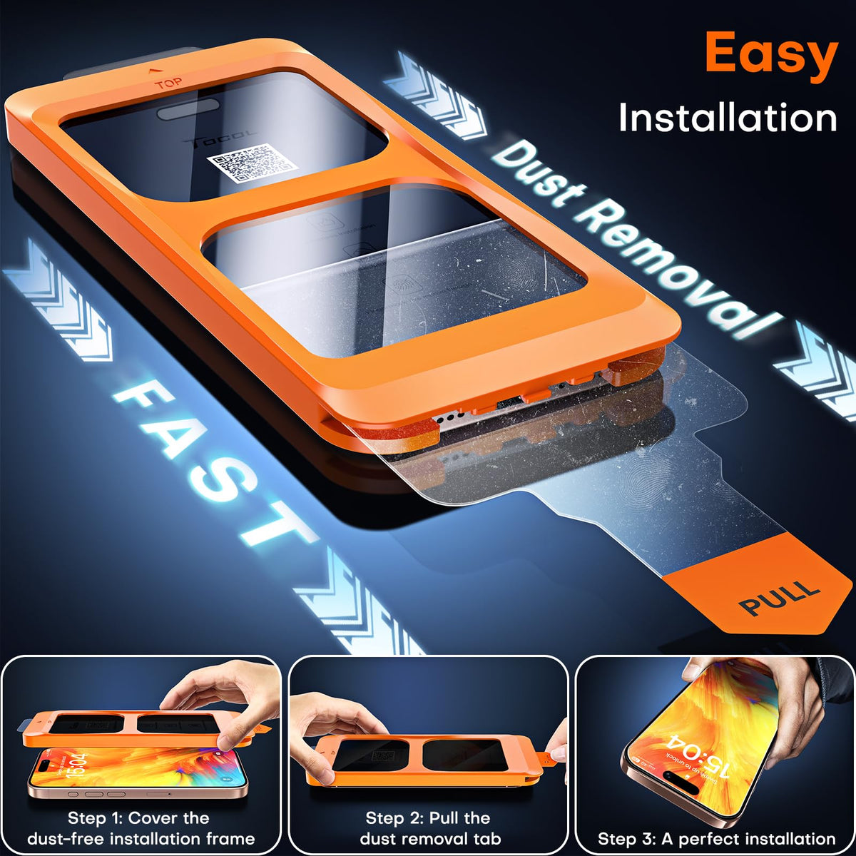 TOCOL for iPhone 17 Pro Max Screen Protector, Easy Installation