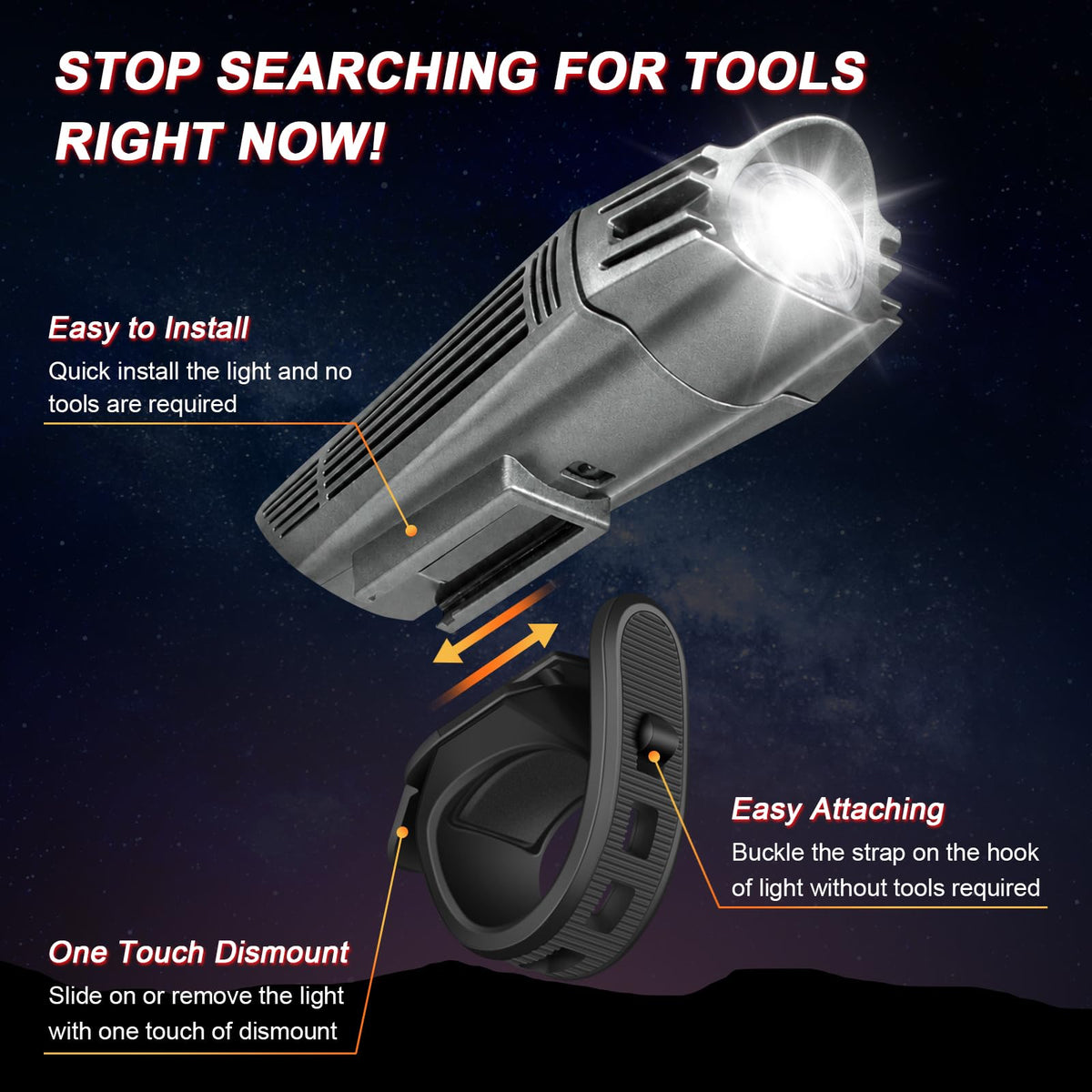 Ascher Ultra Bright USB Rechargeable Bike Light Set, Powerful Bicycle Front Headlight and Back Taillight, 4 Light Modes, Easy to Install for Men Women Kids Road Mountain Cycling