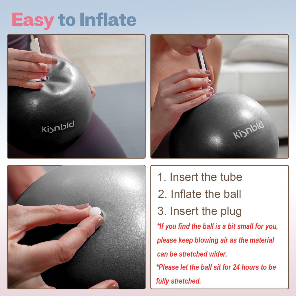 kisnbld 9 Inch Pilates Ball, Small Exercise Ball for Core &Physical Therapy
